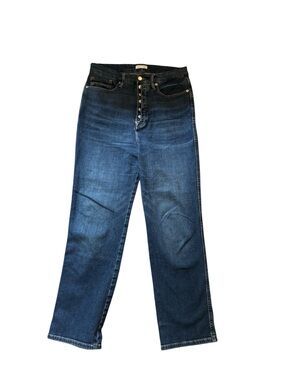 Good American Good Curve straight jeans open button fly